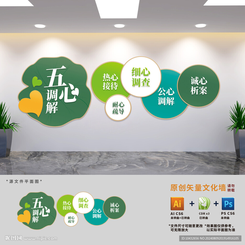 五心調(diào)解展板文化墻