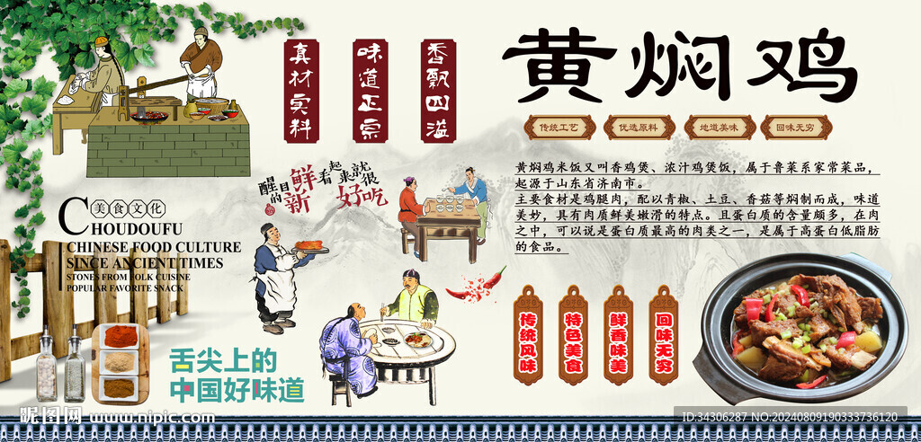 黃燜雞背景墻