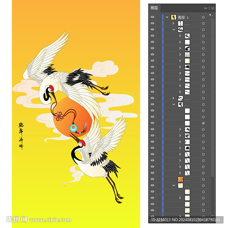 雙鶴圖