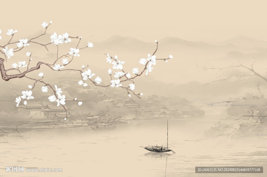 新中式花卉背景墻