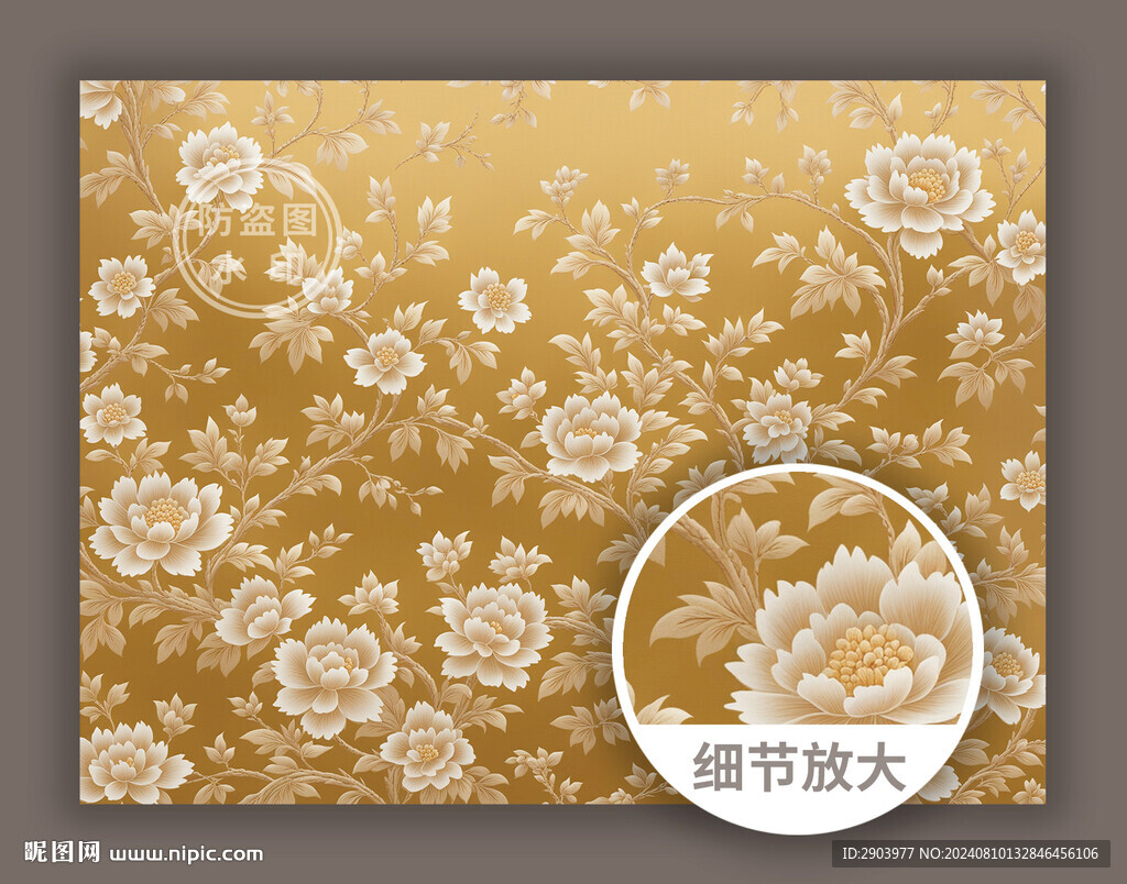 金色輕奢古典花紋底紋圖案