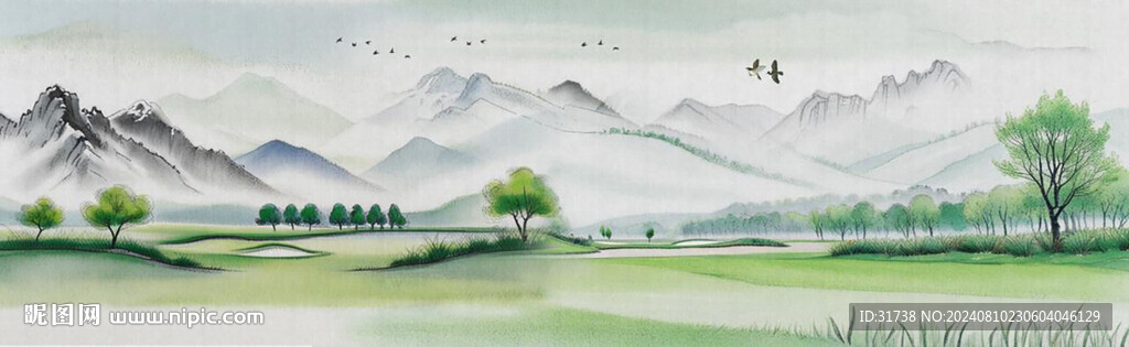 酒店床頭山水裝飾畫(huà)