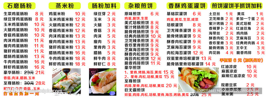 價格表