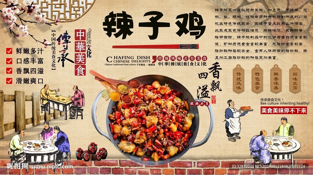 辣子雞背景墻