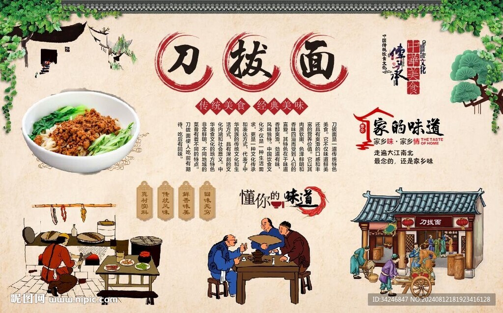 刀拔面背景墻 