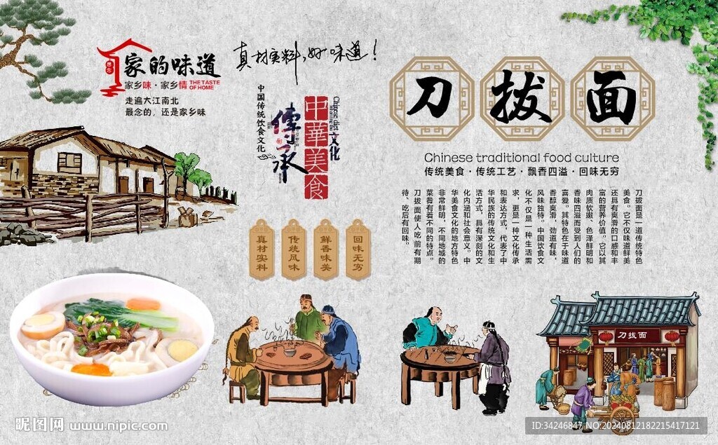 刀拔面背景墻