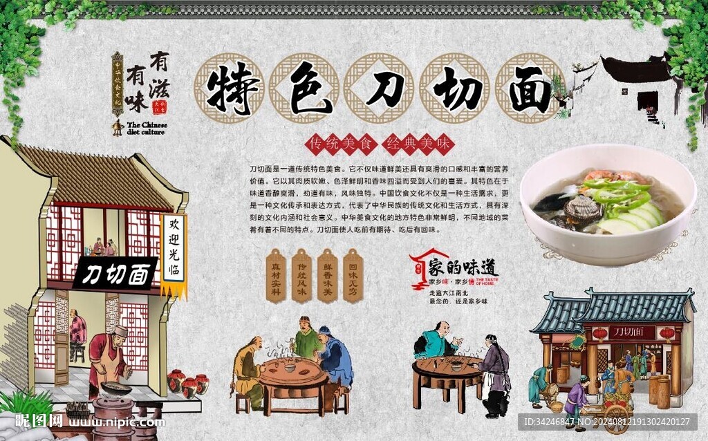 刀切面背景墻 