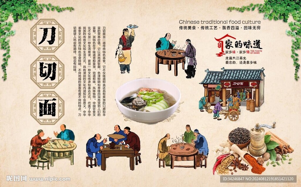 刀切面背景墻