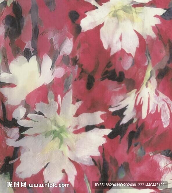 抽象花 數(shù)碼印花 掃描版