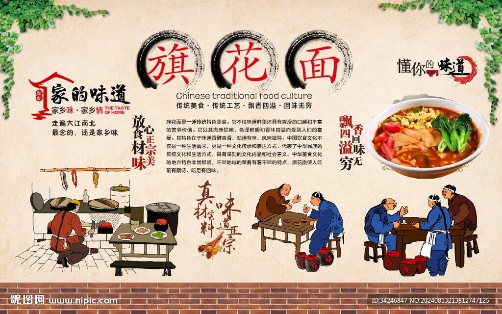 旗花面 