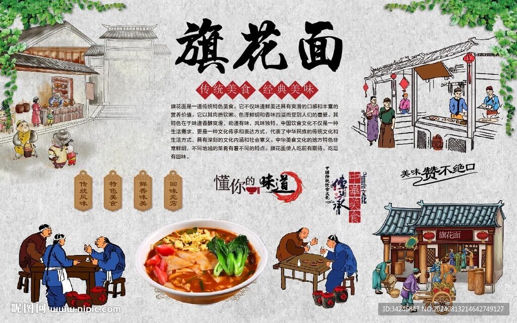 旗花面 