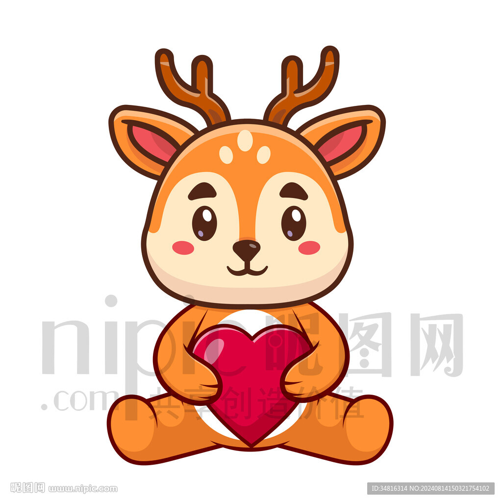 可愛卡通梅花鹿小鹿