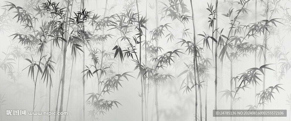 水墨竹林