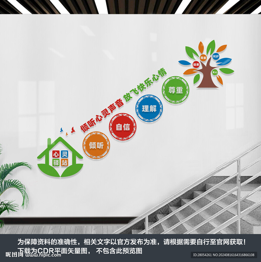 心理咨詢室樓梯墻