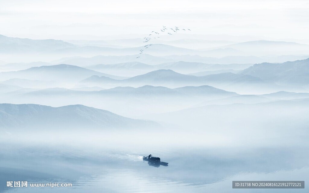 意境水墨山水畫