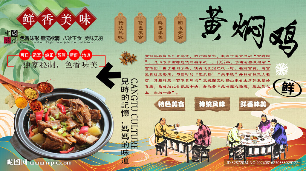黃燜雞背景墻