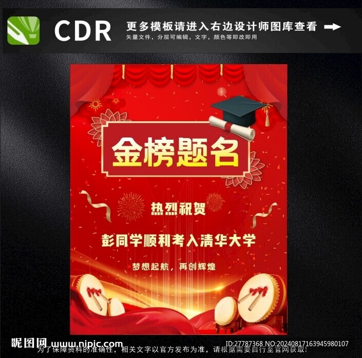 金榜題名海報
