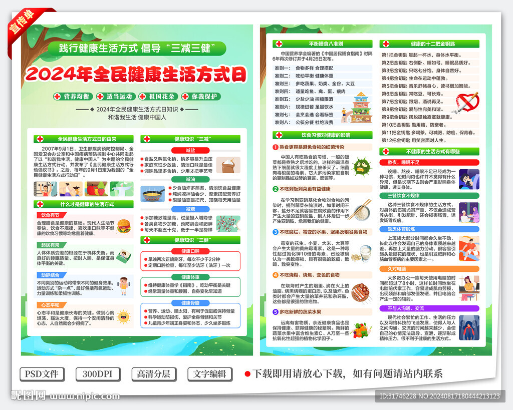 健康生活方式宣傳單