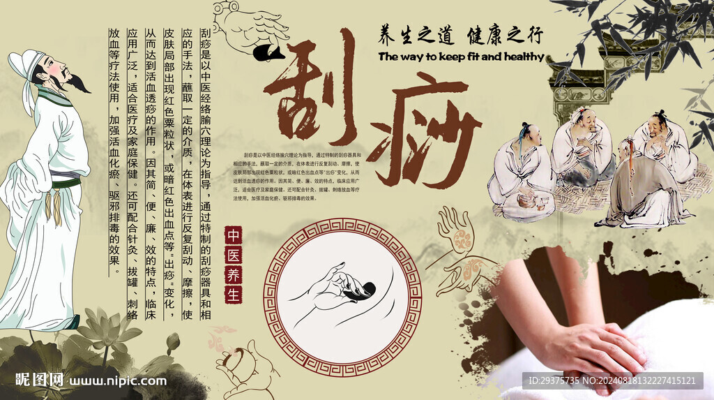 刮痧背景墻