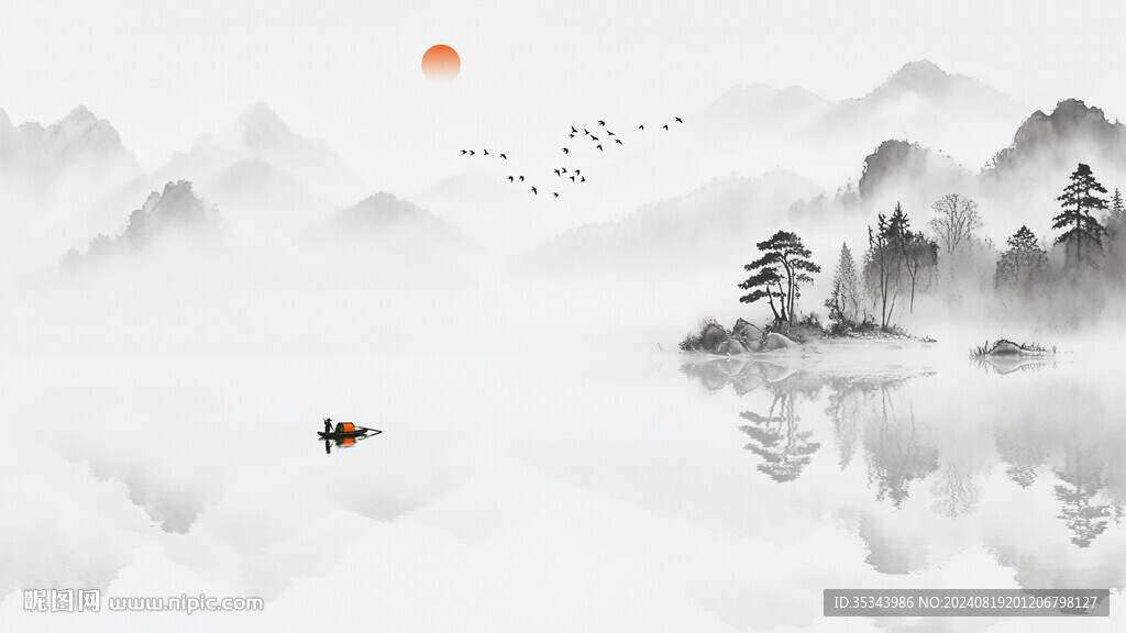 中國風山水風景