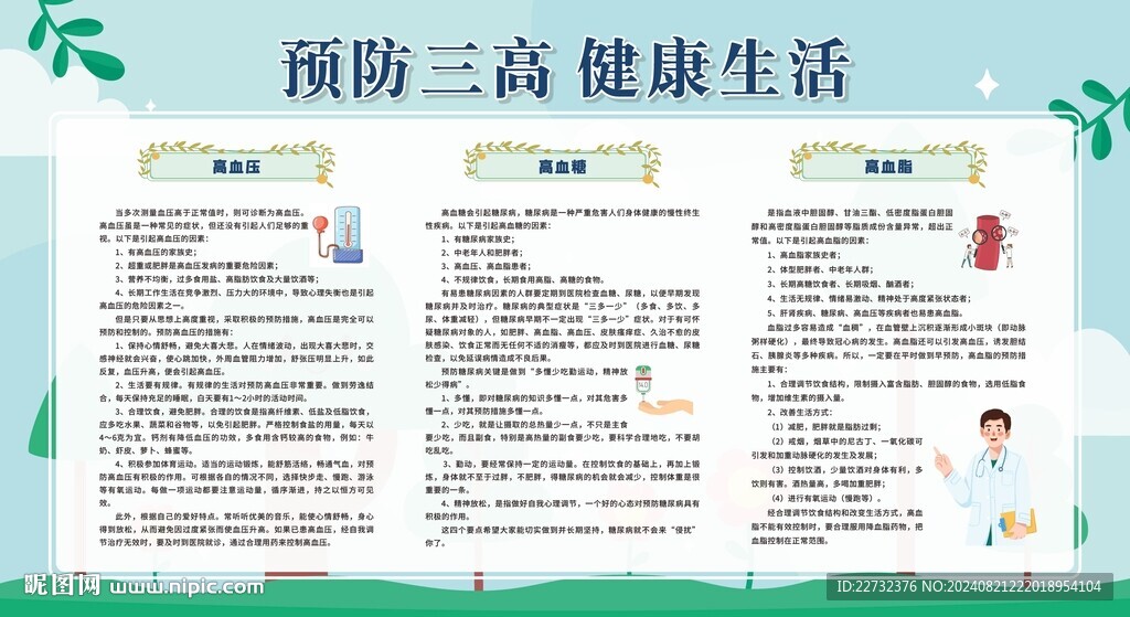 預防防治三高健康科普