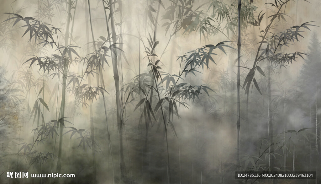 水墨竹林