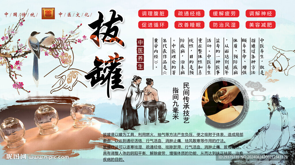 拔罐背景墻