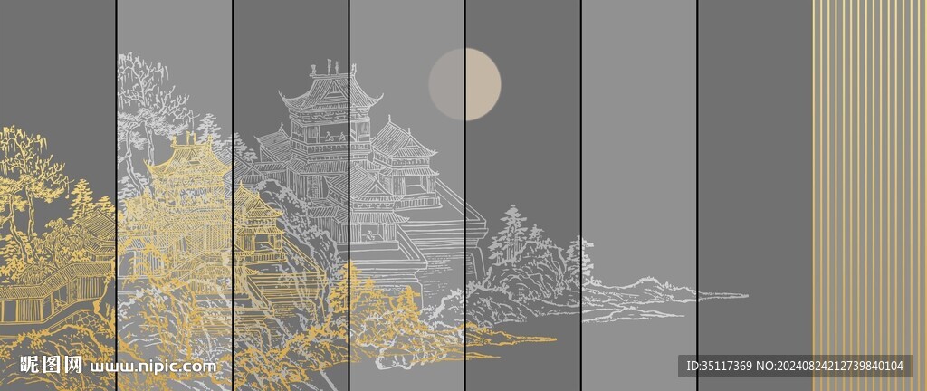 寫意新中式壁紙壁畫裝飾畫