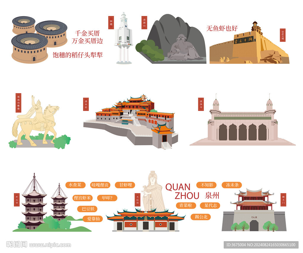福建泉州地標(biāo)景點建筑