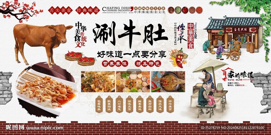 涮牛肚背景墻