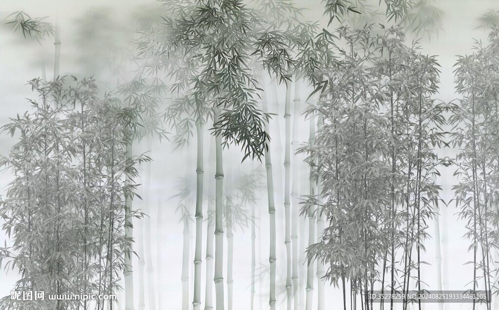水墨竹子背景墻