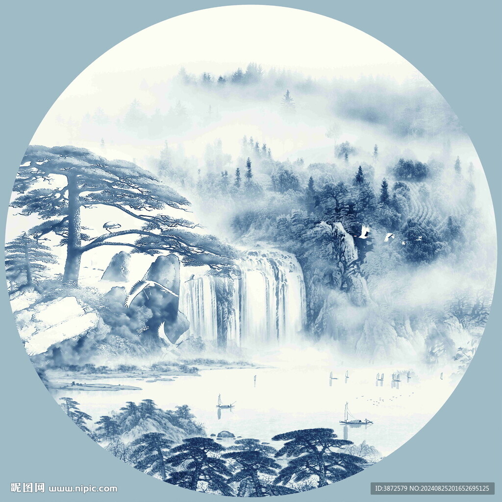 水墨禪意山水畫