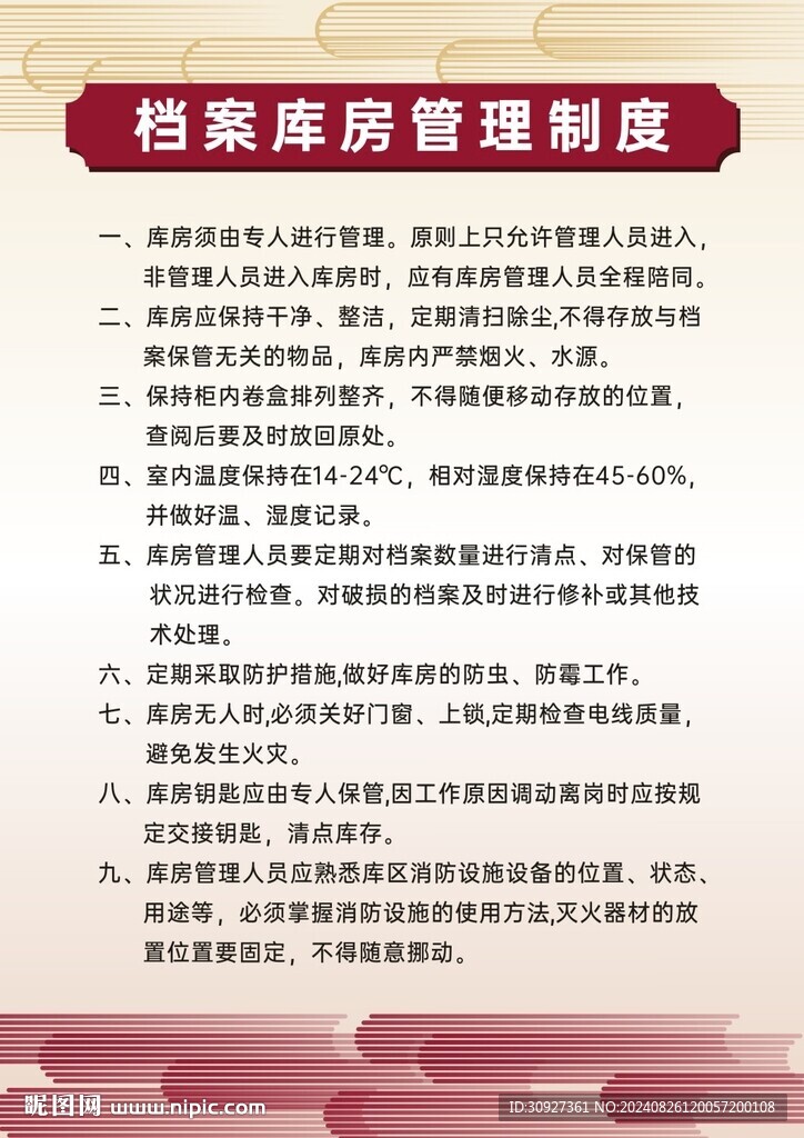 檔案管理制度 展板