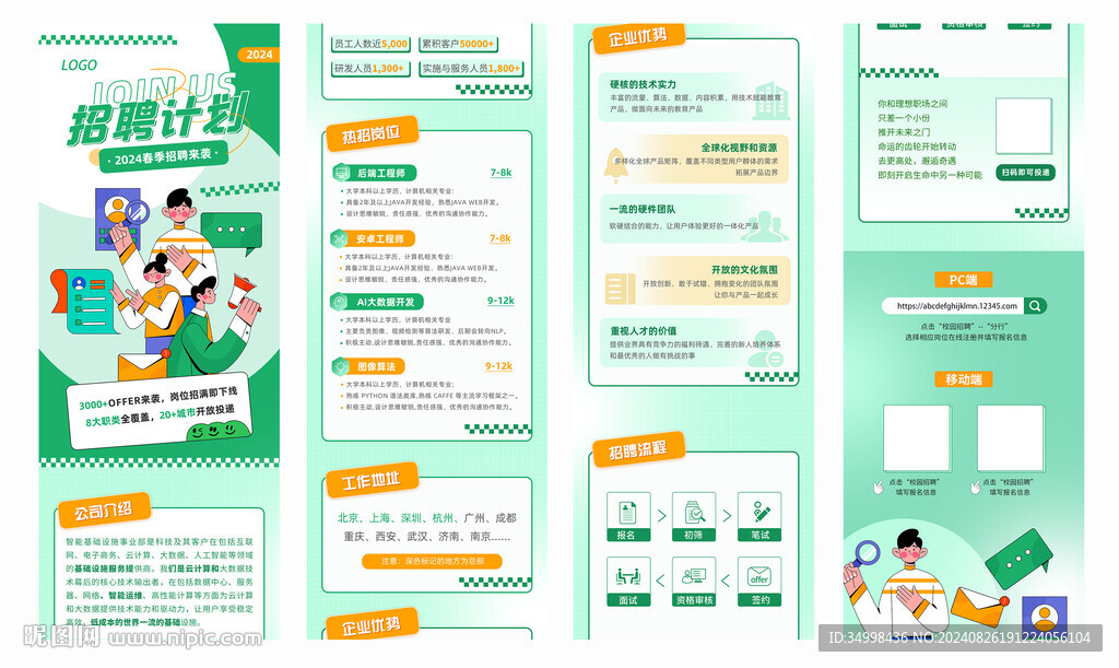 新能源企業(yè)校園招聘綠色長圖