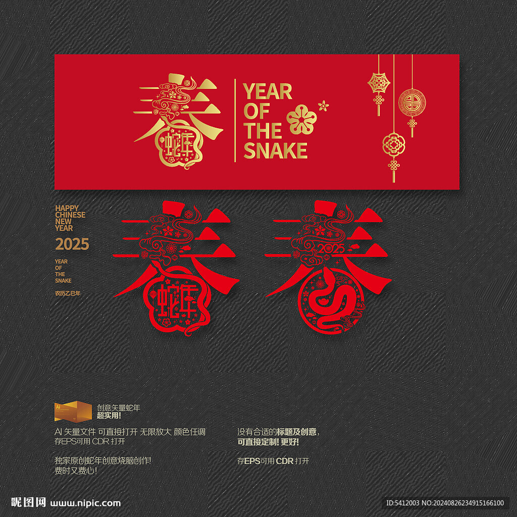 2025蛇年春字