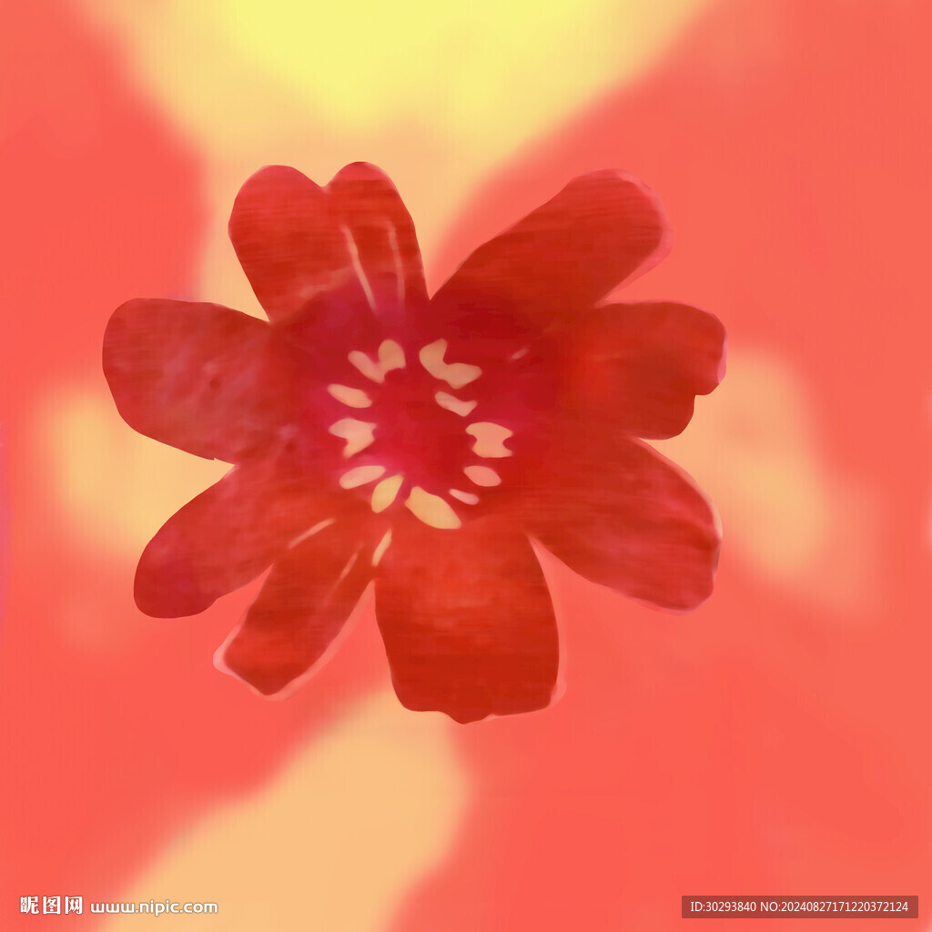 水彩花 