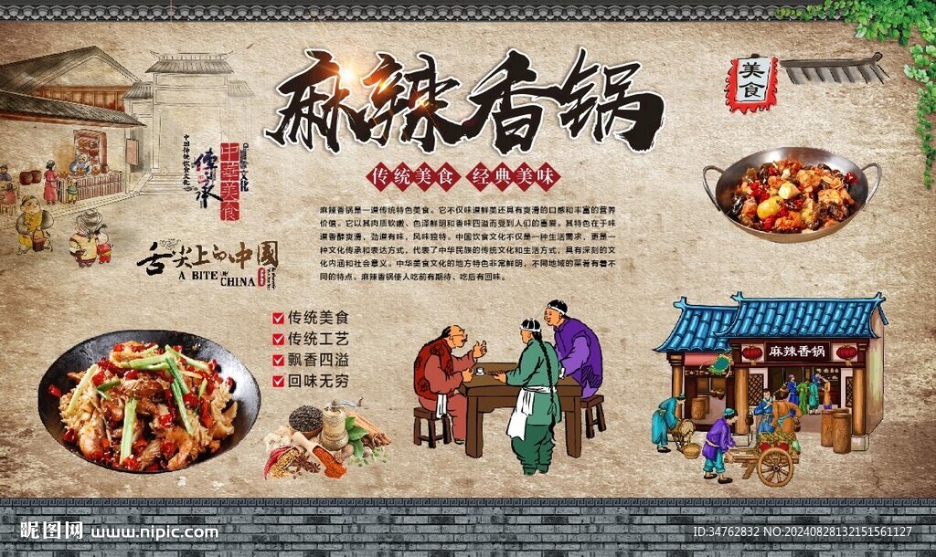 麻辣香鍋背景 