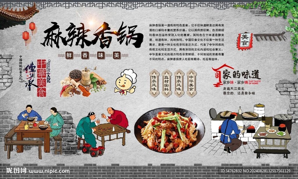 麻辣香鍋背景 