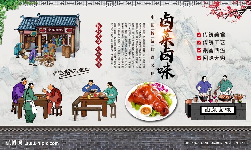 鹵味鹵菜背景