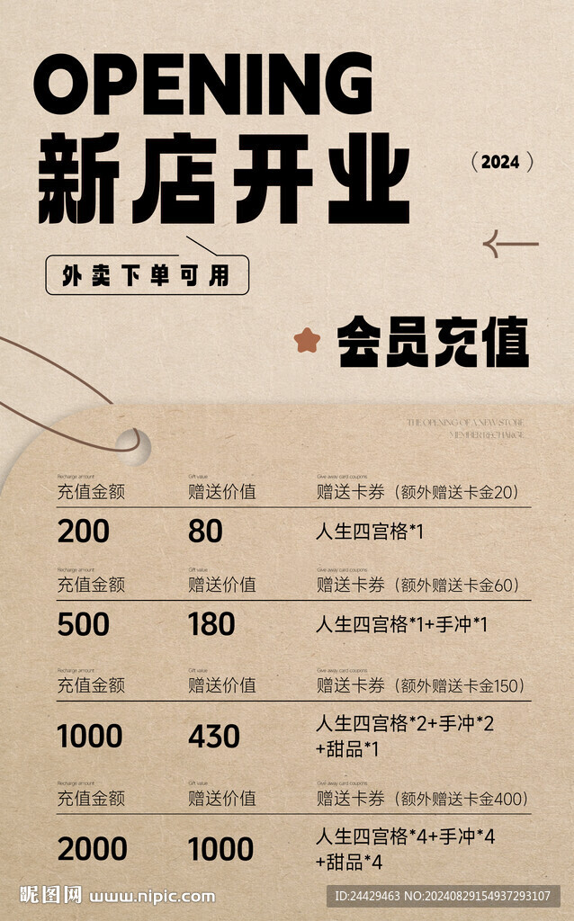 開(kāi)業(yè)充值海報(bào)