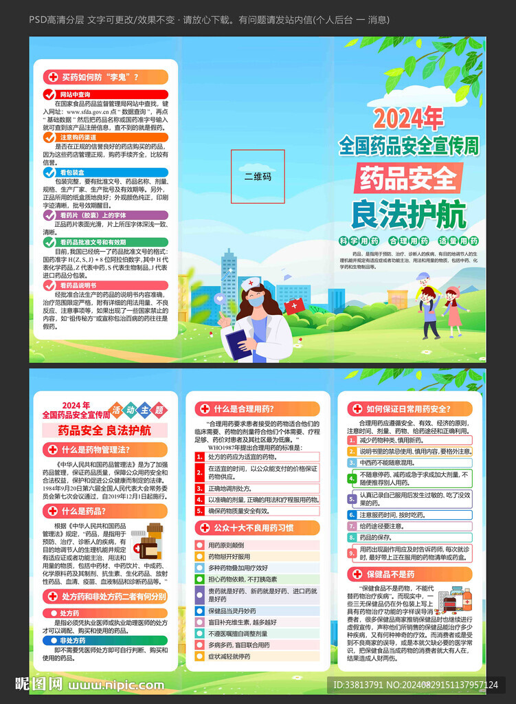 藥品安全宣傳周三折頁