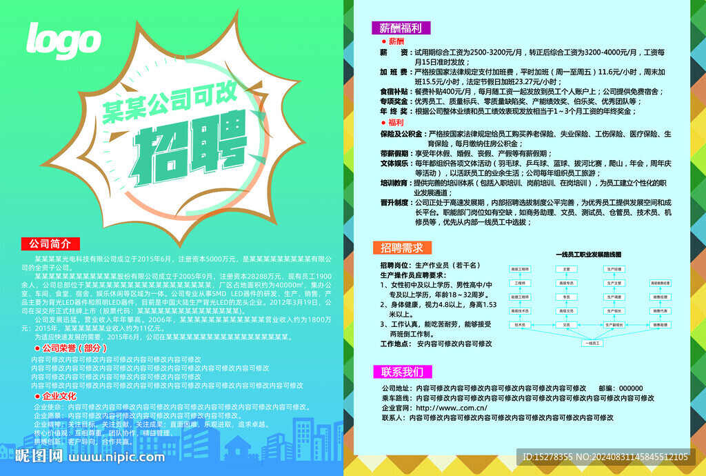 企業(yè)招聘單頁海報正反兩面