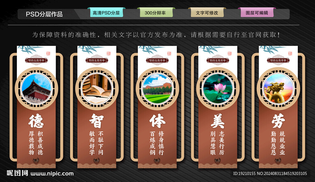 德智美體勞文化墻