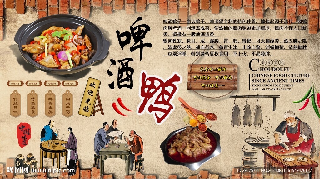 啤酒鴨背景墻