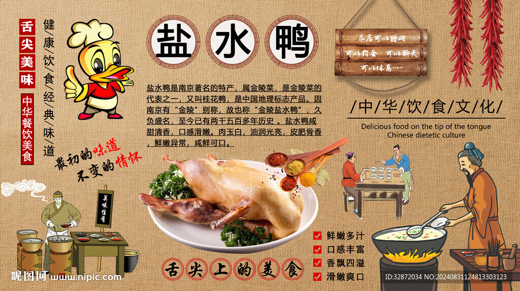 鹽水鴨背景墻