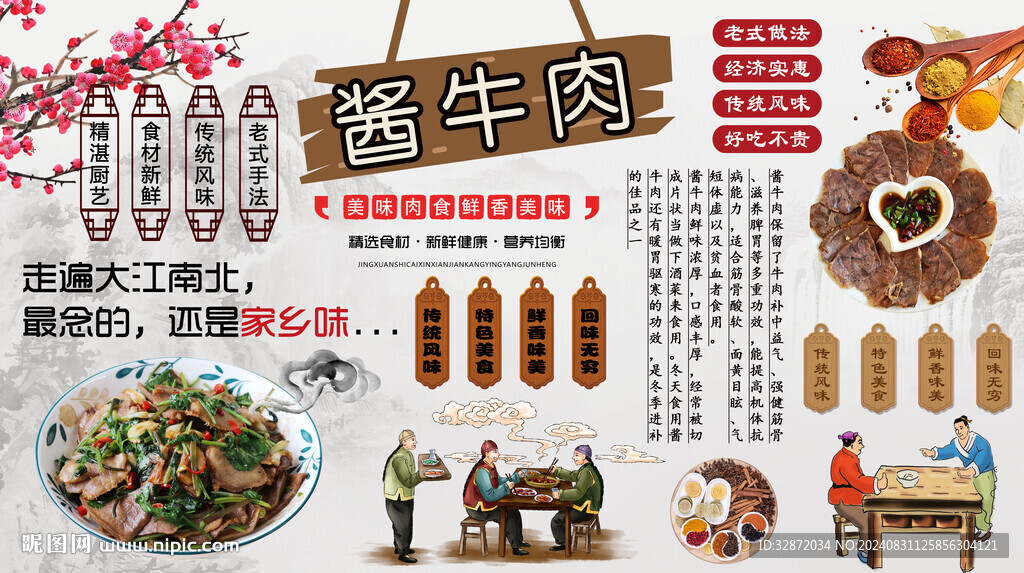 醬牛肉背景墻