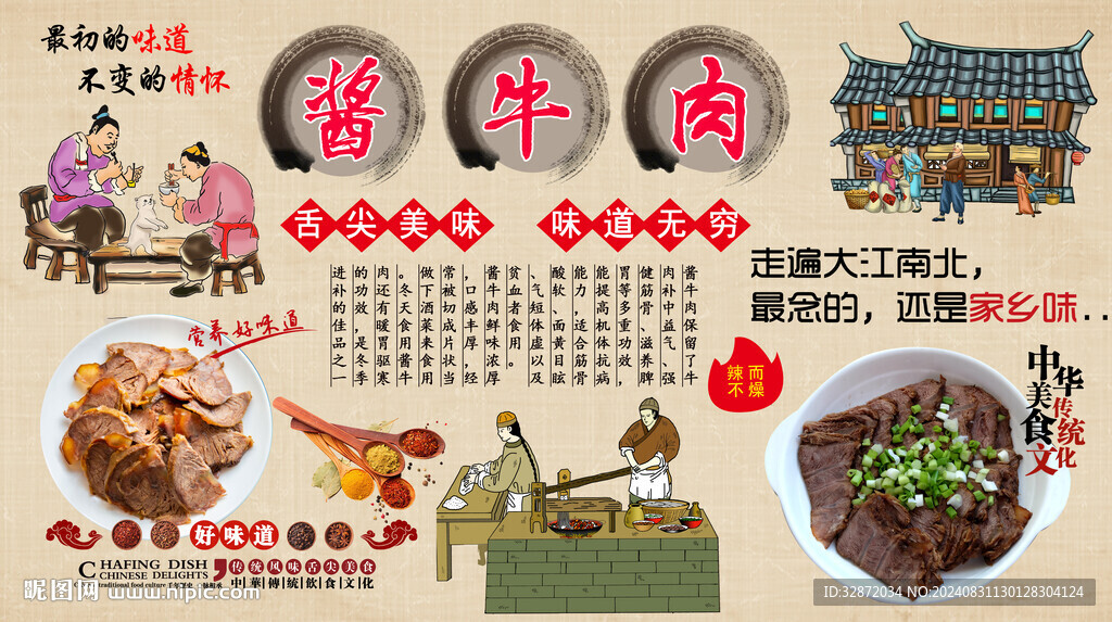 醬牛肉背景墻