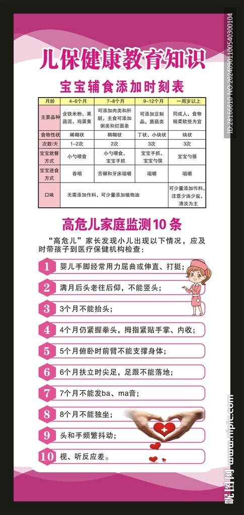 兒童保健知識(shí)展架