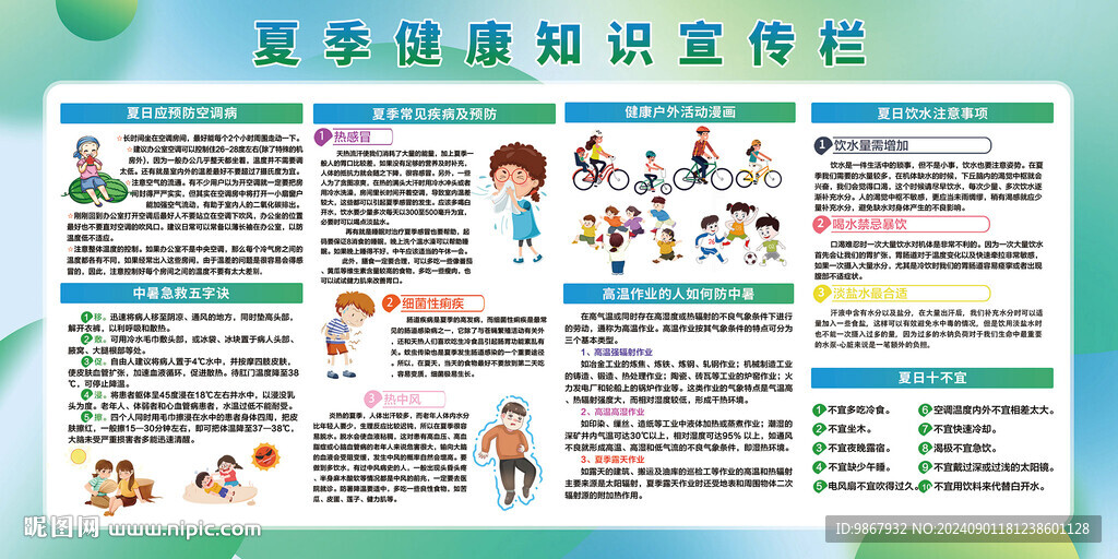 夏季健康知識宣傳欄