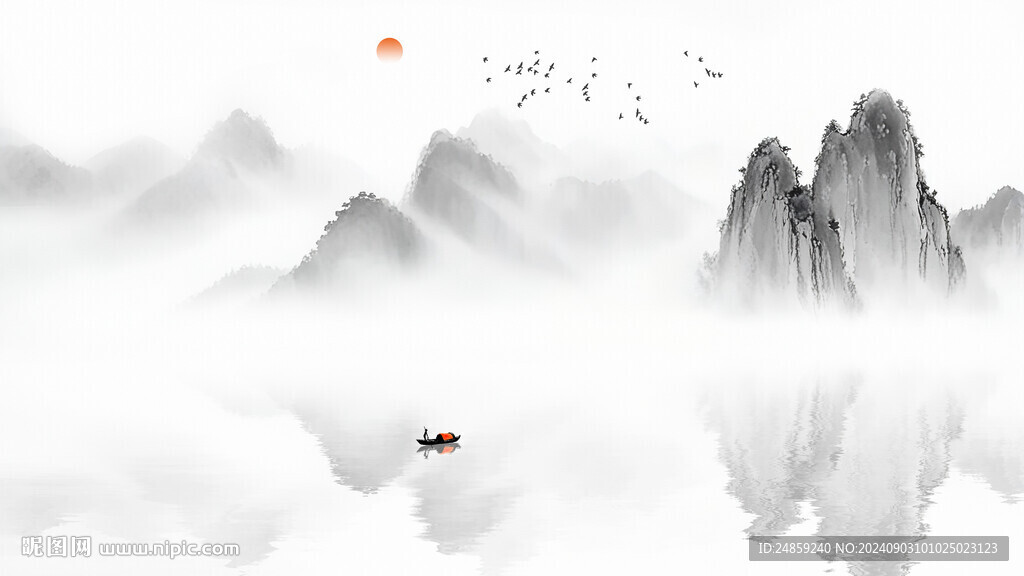山水畫(huà)背景墻